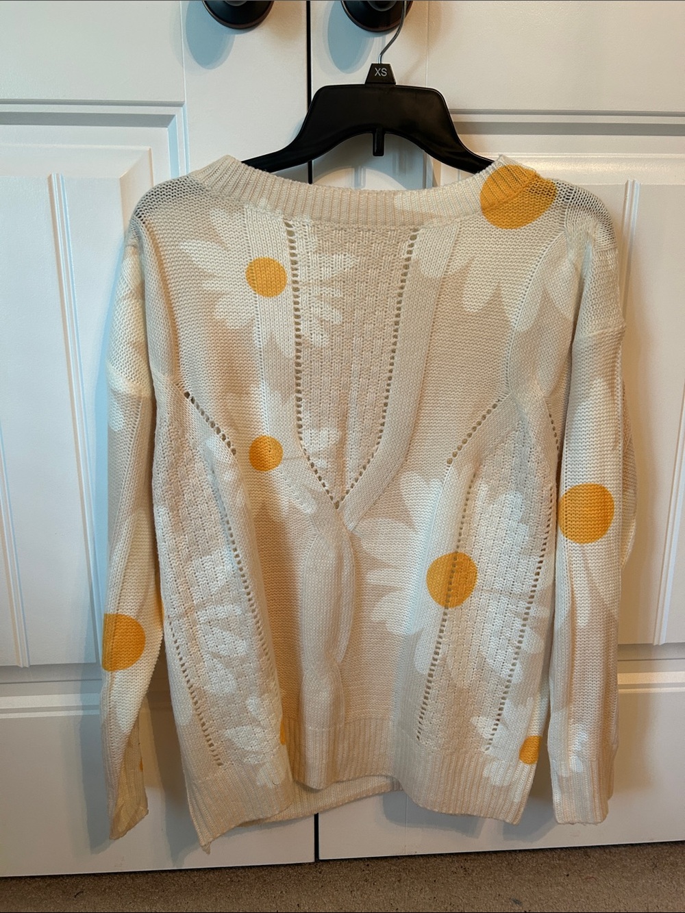 Cream & Mustard Daisy Knit Sweater - Women